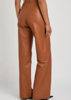 Marcella straight-leg leather trousers