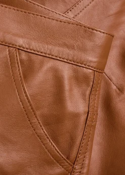 Marcella straight-leg leather trousers