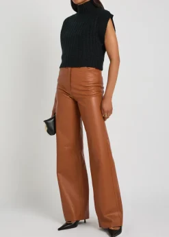 Marcella straight-leg leather trousers