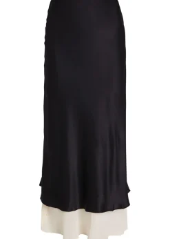 Marcia colour-blocked silk midi skirt