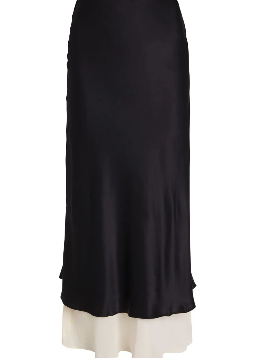 Marcia colour-blocked silk midi skirt