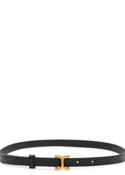 Marcie grained-leather belt