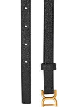 Marcie grained-leather belt
