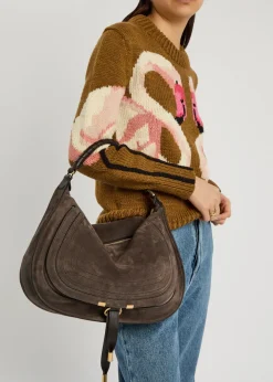 Marcie medium suede shoulder bag