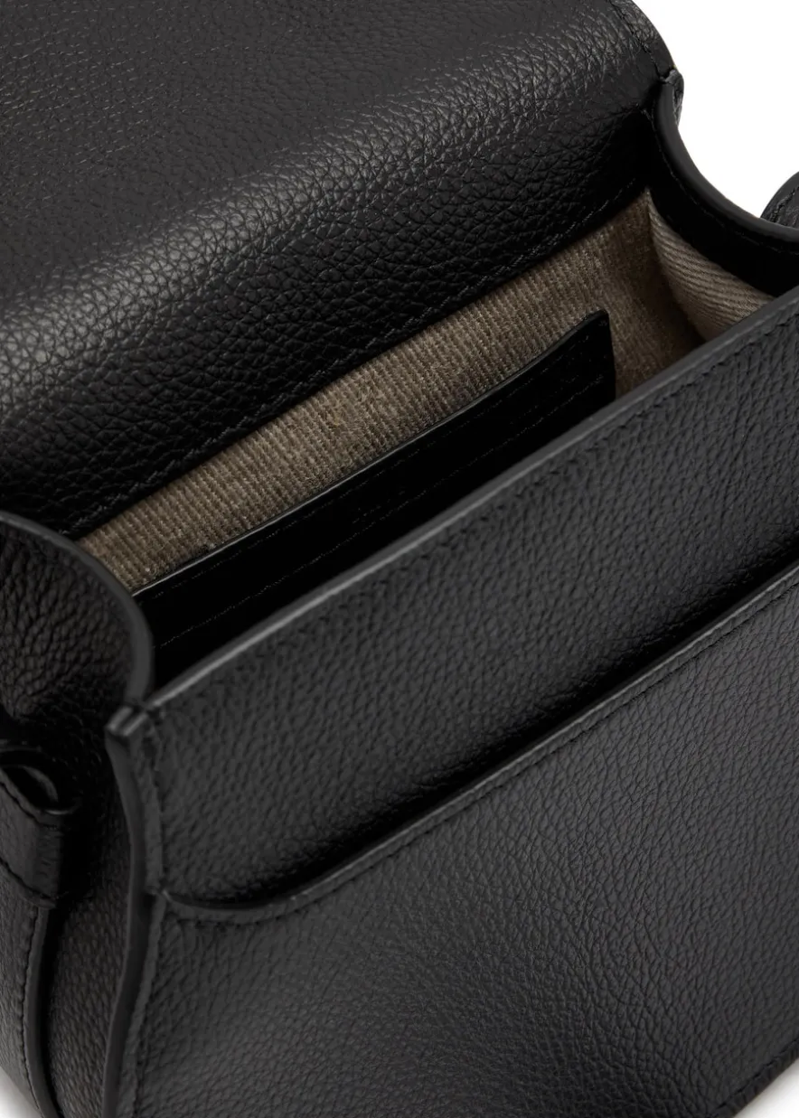Marcie small grained leather saddle bag