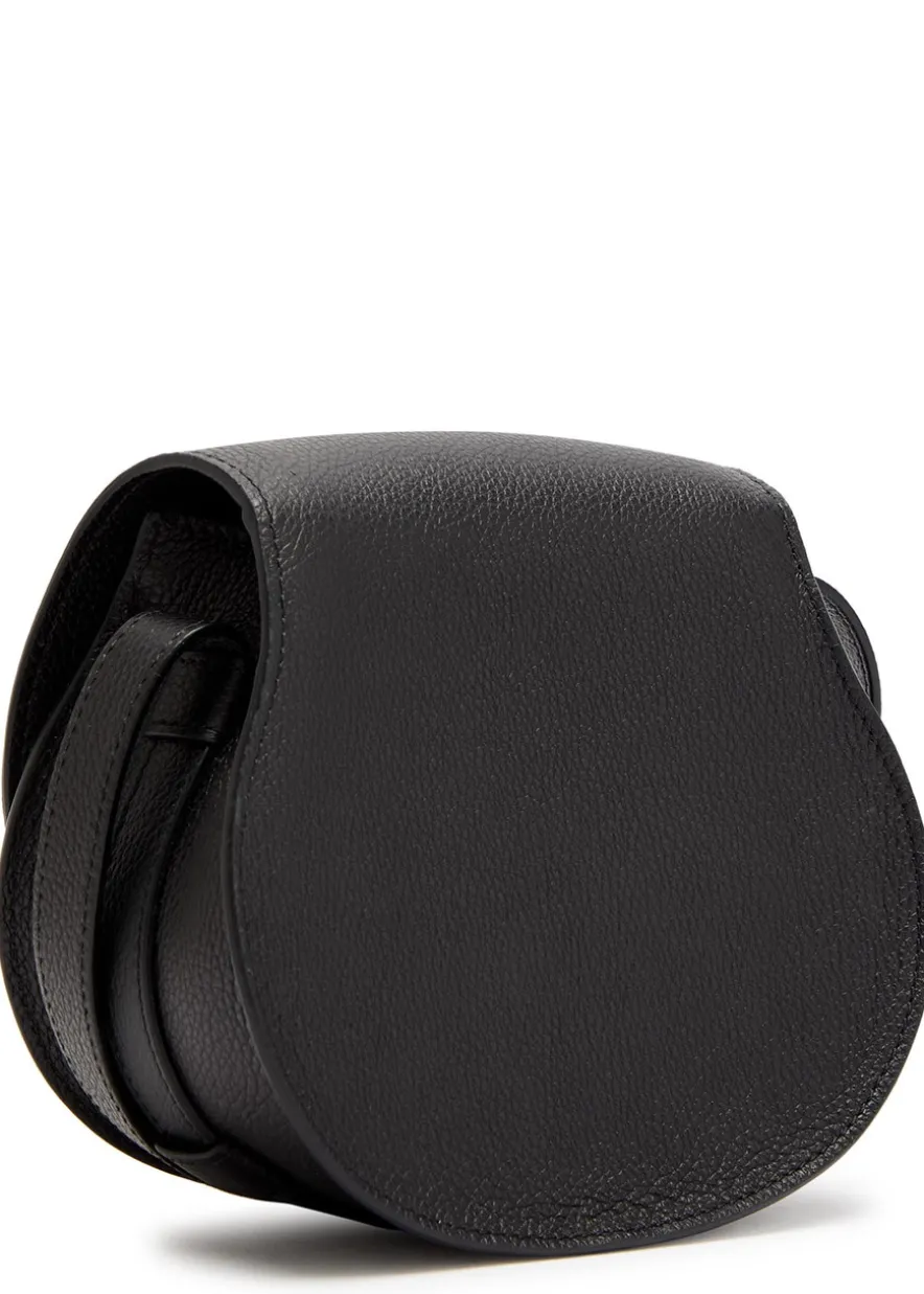 Marcie small grained leather saddle bag