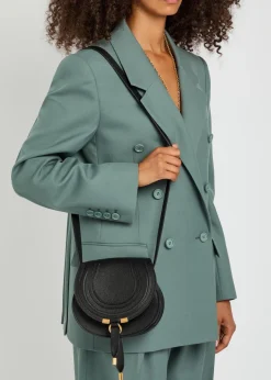 Marcie small grained leather saddle bag