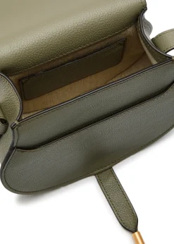 Marcie small grained leather saddle bag
