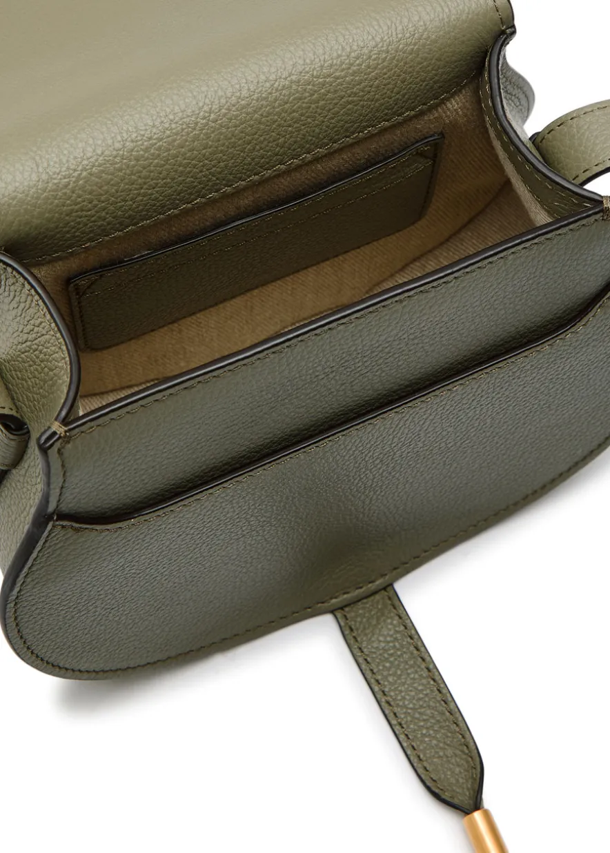 Marcie small grained leather saddle bag