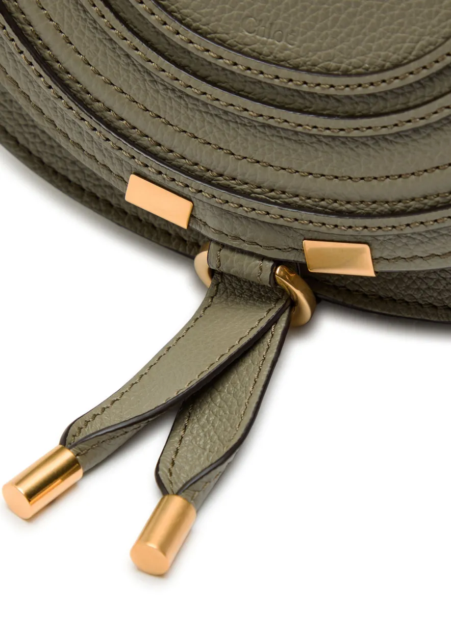 Marcie small grained leather saddle bag