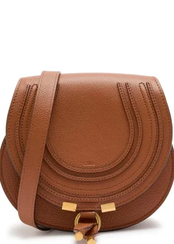 Marcie small grained leather saddle bag