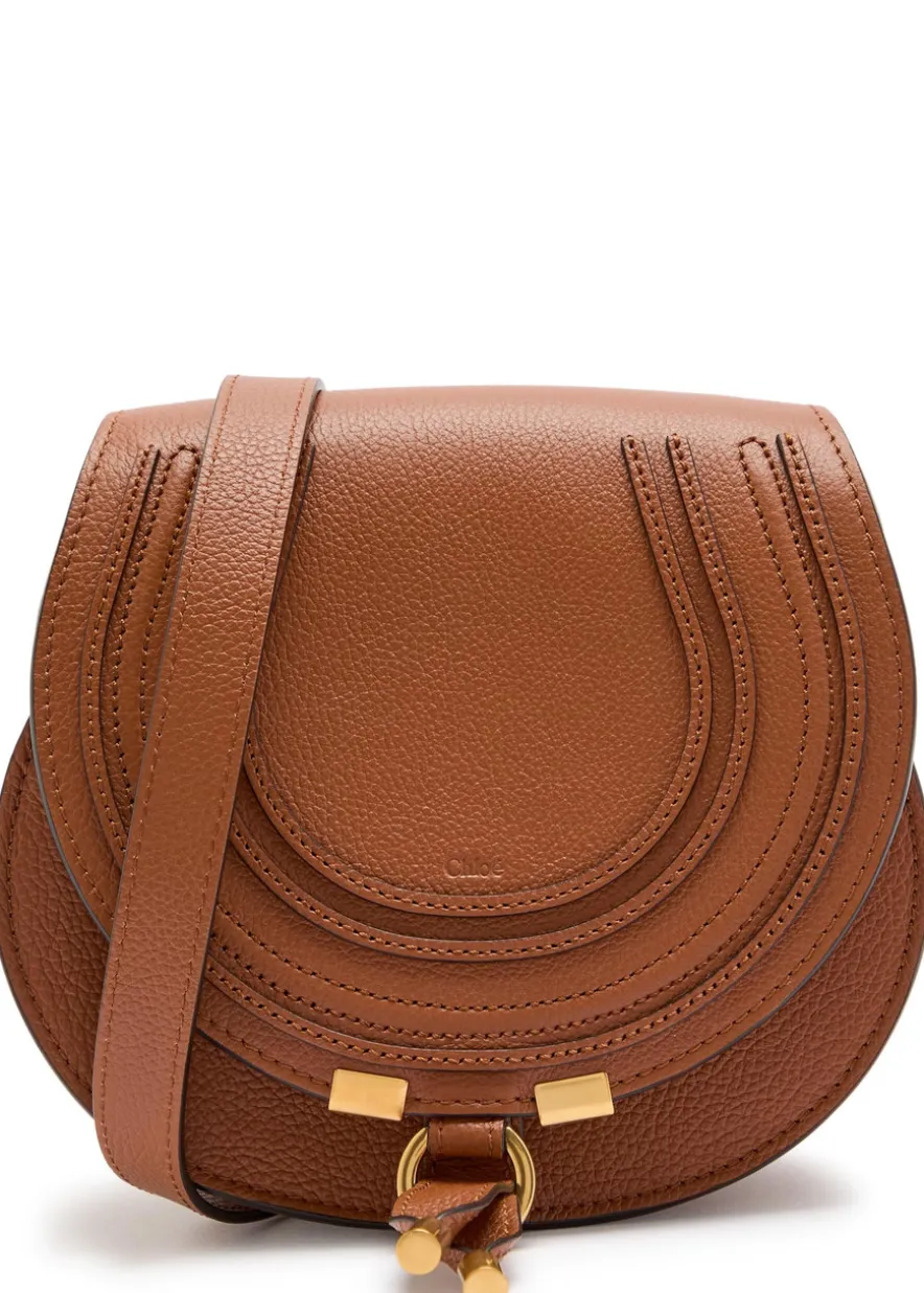 Marcie small grained leather saddle bag