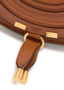 Marcie small grained leather saddle bag