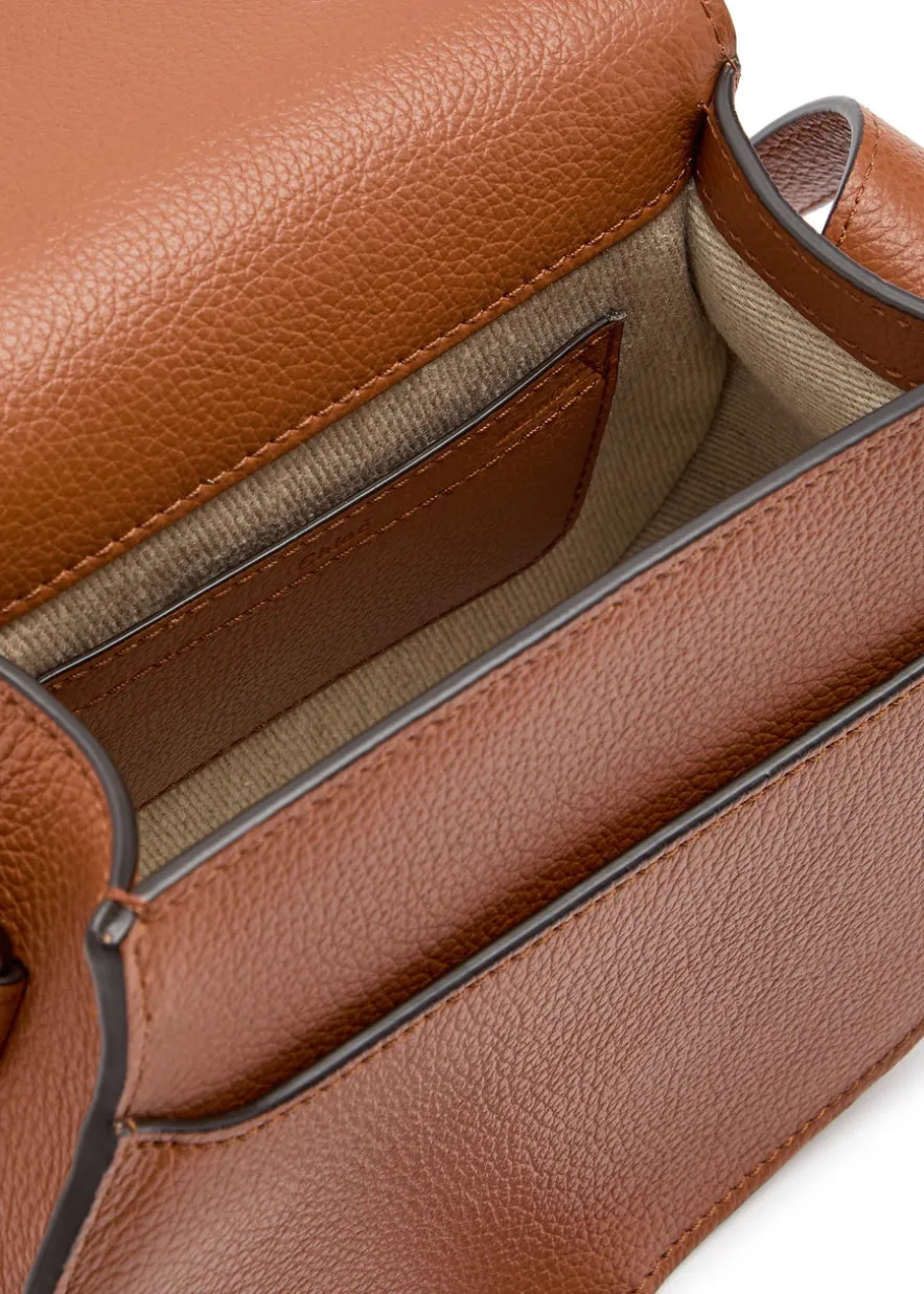 Marcie small grained leather saddle bag