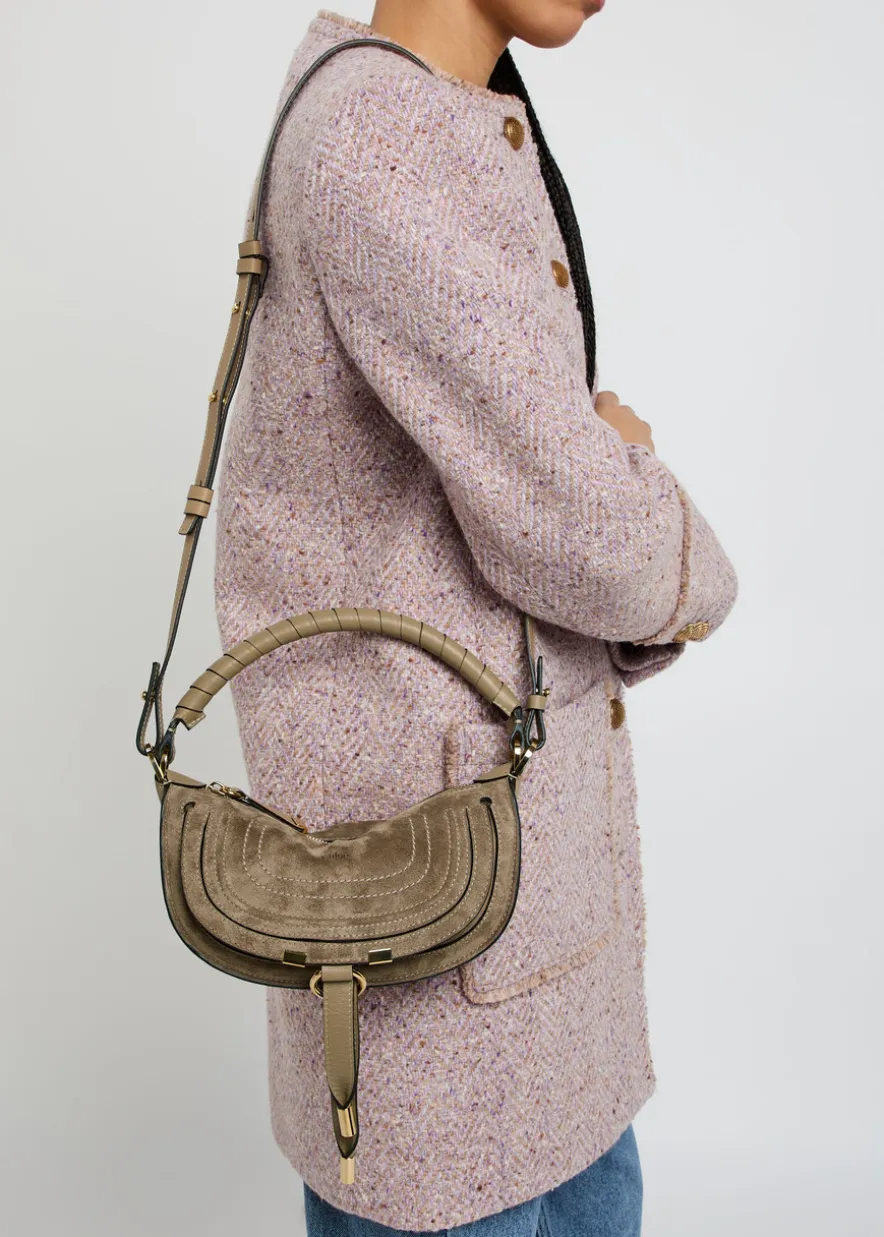 Marcie small suede shoulder bag