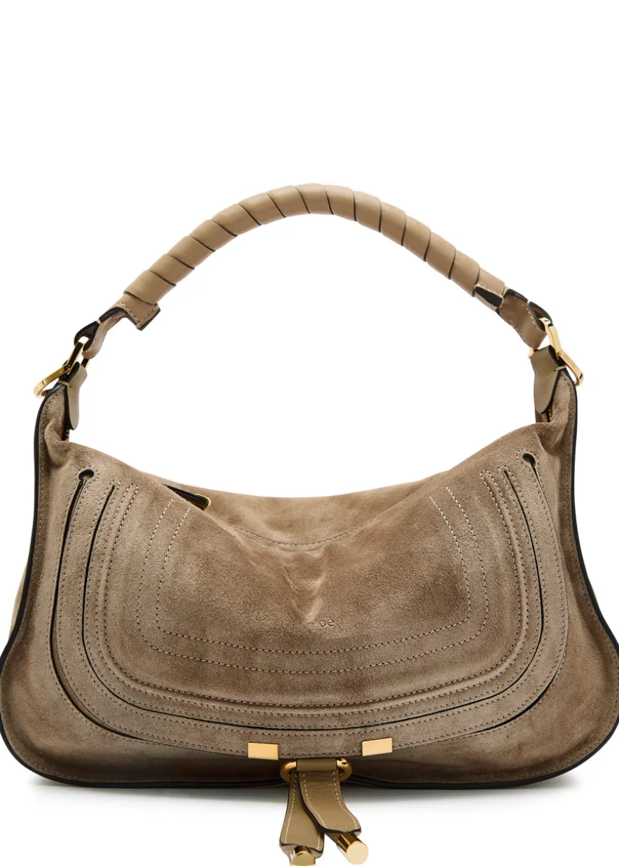 Marcie small suede shoulder bag