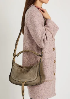 Marcie small suede shoulder bag