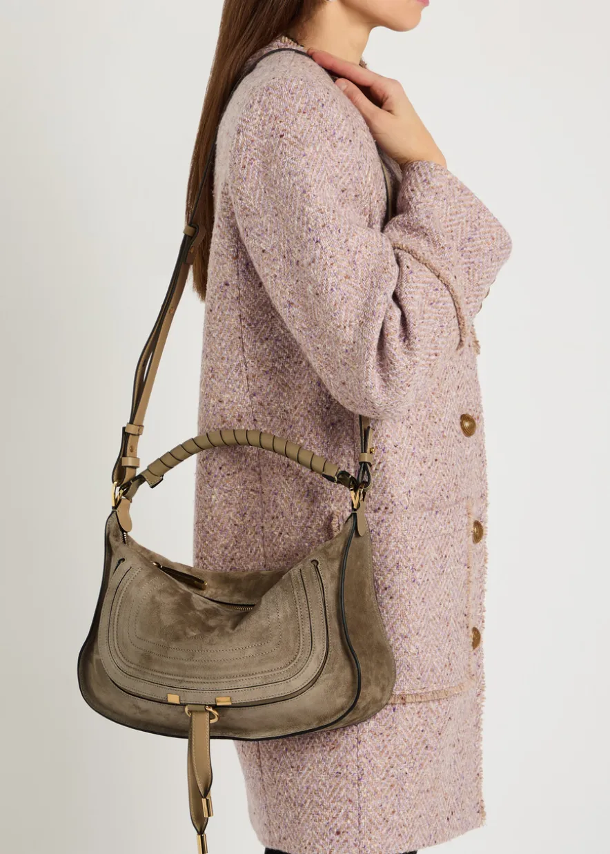 Marcie small suede shoulder bag