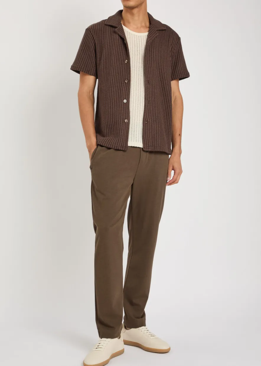 Marcos waffle-knit cotton-blend shirt