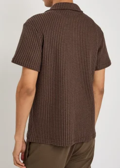 Marcos waffle-knit cotton-blend shirt