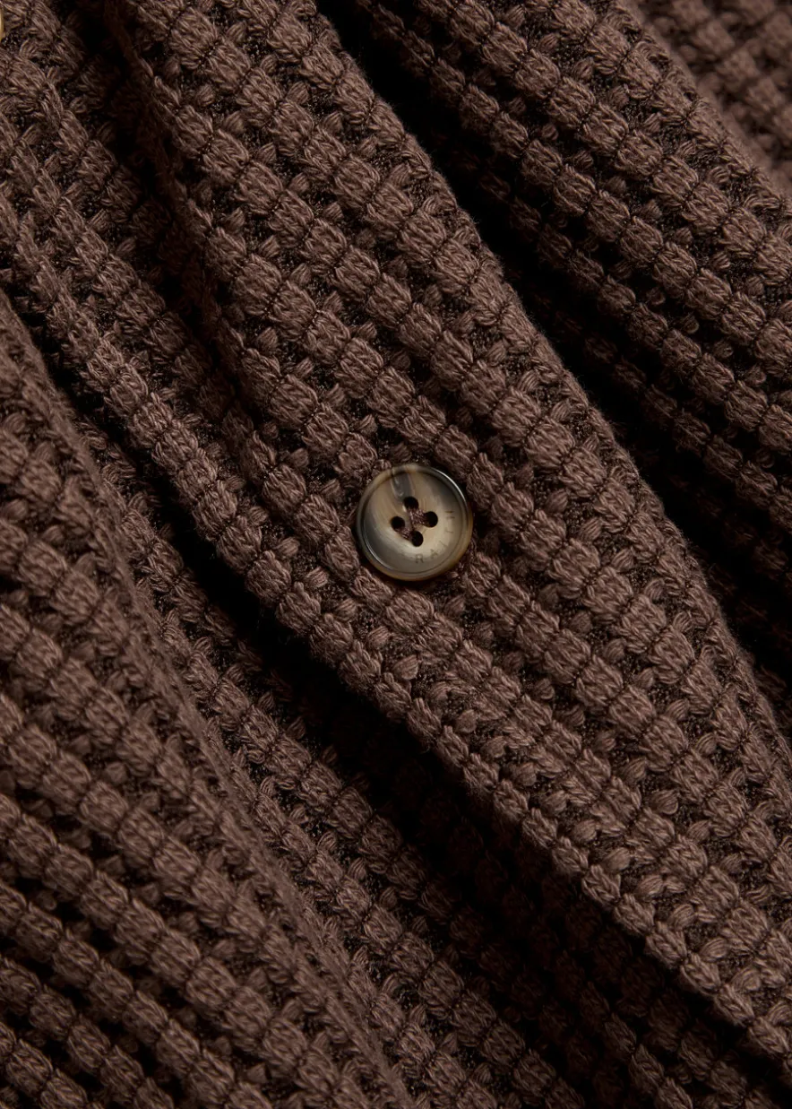 Marcos waffle-knit cotton-blend shirt