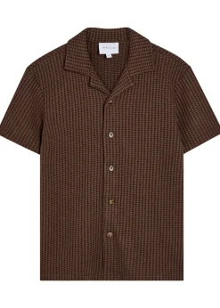 Marcos waffle-knit cotton-blend shirt