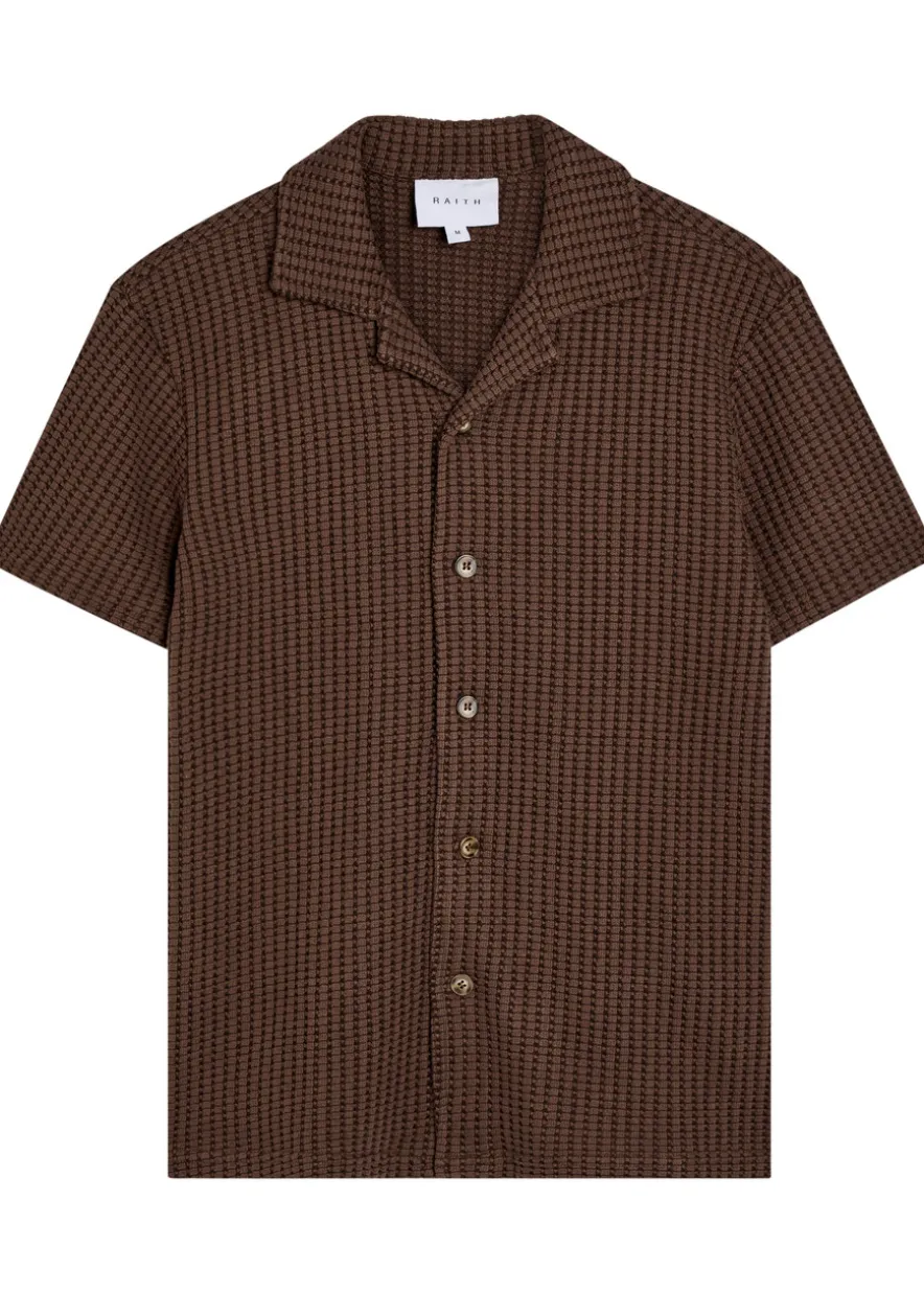 Marcos waffle-knit cotton-blend shirt