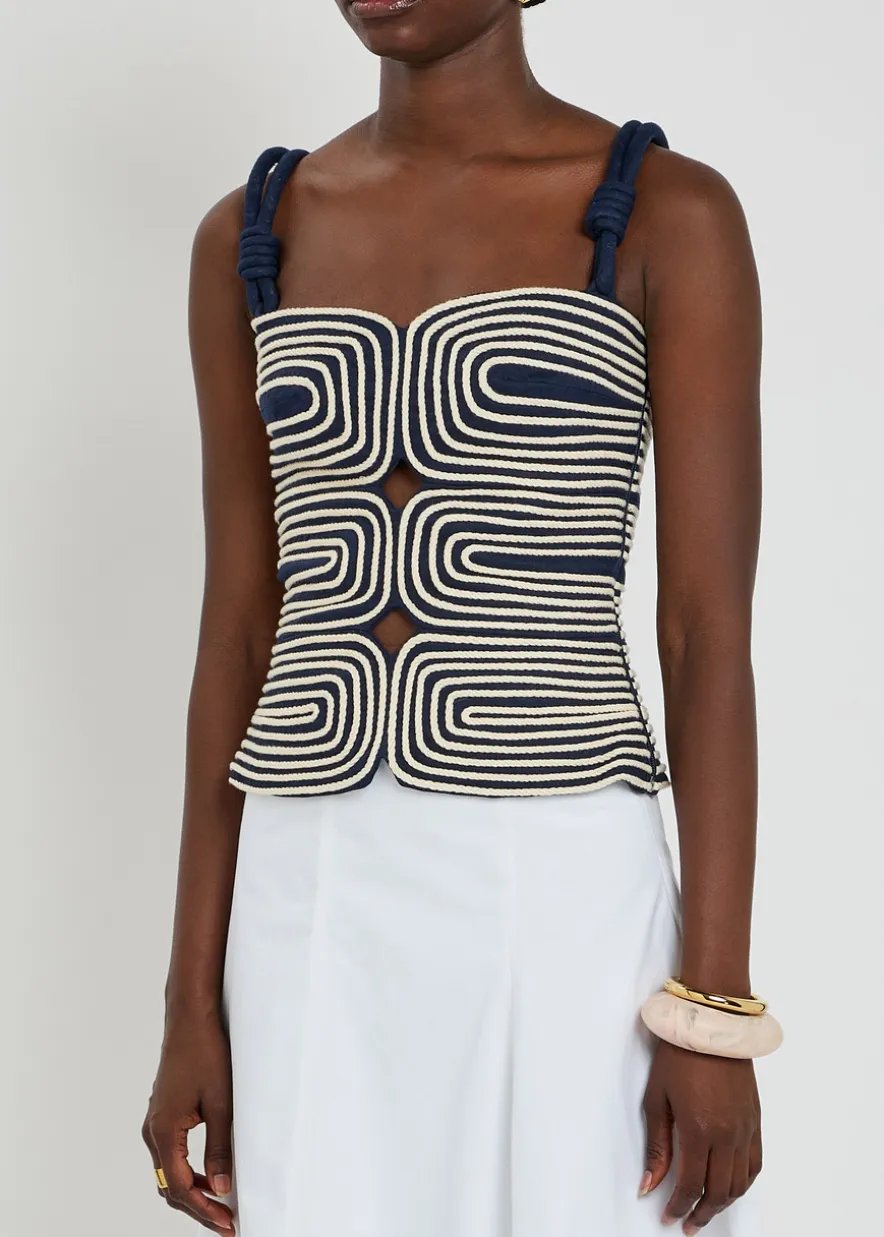 Marea rope-effect linen top
