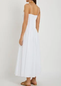 Margi pintuck stretch-cotton midi dress