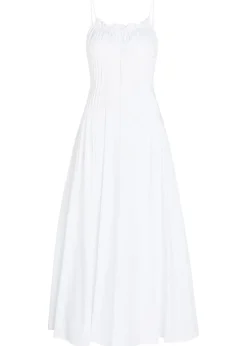 Margi pintuck stretch-cotton midi dress