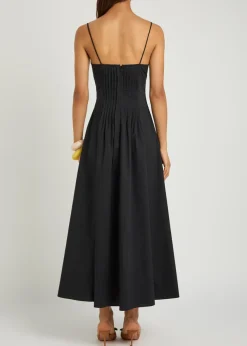 Margi pintuck stretch-cotton midi dress