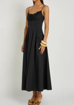 Margi pintuck stretch-cotton midi dress