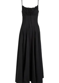 Margi pintuck stretch-cotton midi dress