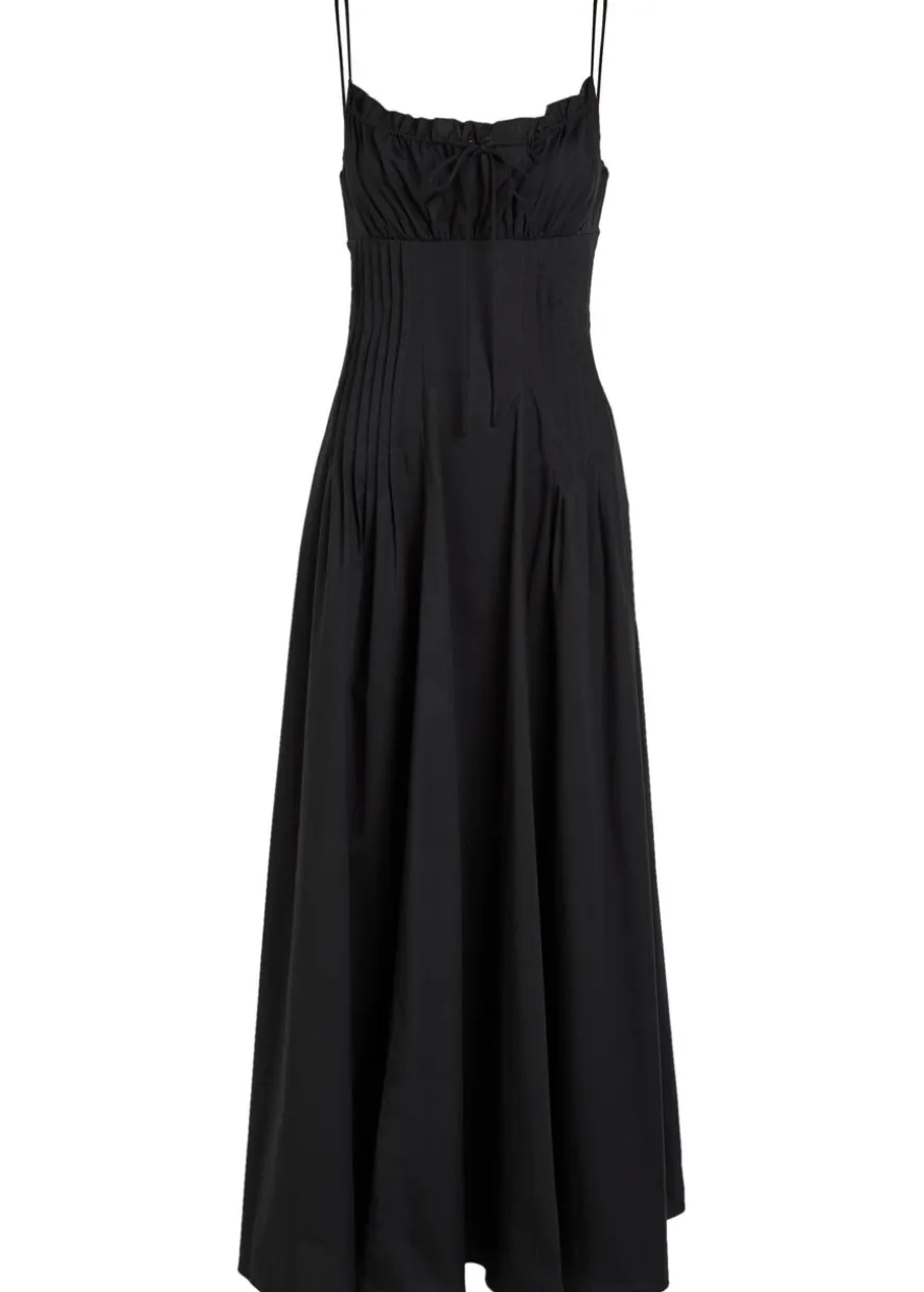 Margi pintuck stretch-cotton midi dress