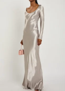 Margit open-back satin gown