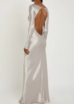 Margit open-back satin gown