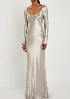 Margit open-back satin gown