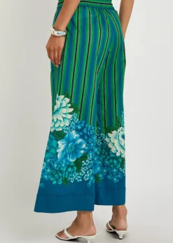 Margo striped wide-leg cotton cropped trousers