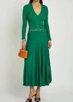 Margoux ribbed stretch-knit midi skirt