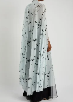 Maria floral-print silk cape