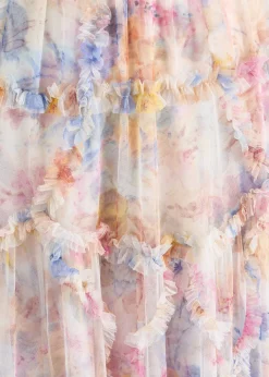 Mariannes floral-embellished tulle midi dress