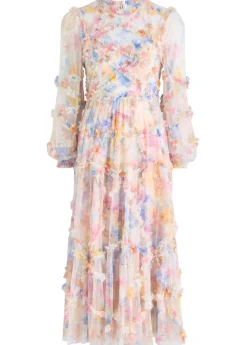 Mariannes floral-embellished tulle midi dress