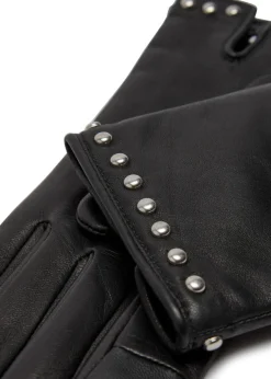 Marianne stud-embellished leather gloves