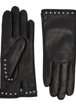 Marianne stud-embellished leather gloves