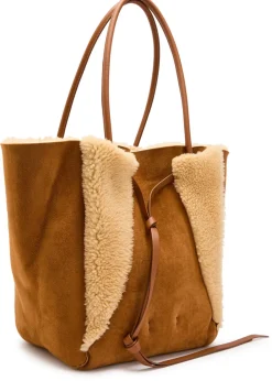 Marija shearling and suede tote bag