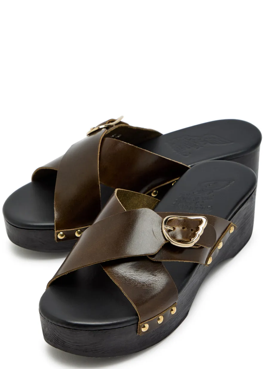 Marilisa stud-embellished leather clog sandals