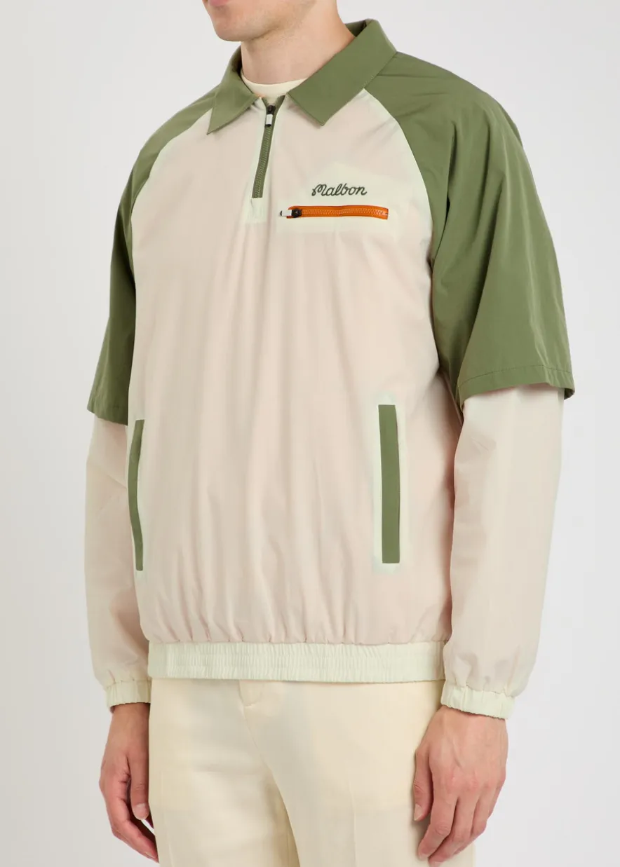 Marina panelled stretch-nylon windshirt