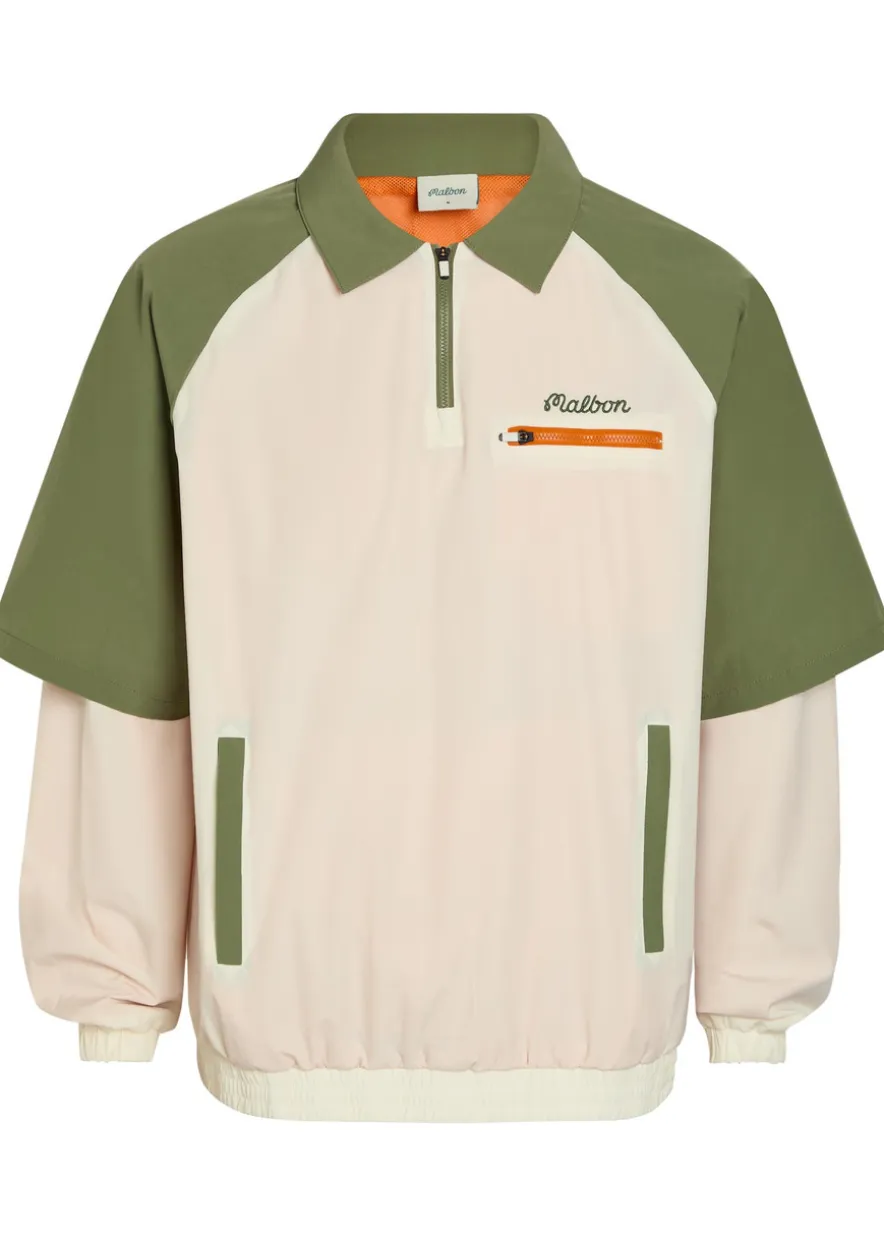 Marina panelled stretch-nylon windshirt