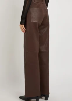 Marina wide-leg leather trousers