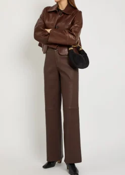 Marina wide-leg leather trousers